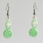 Light Green and White Drop Earrings