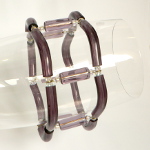 Purple Macaroni Bracelet and Earrings