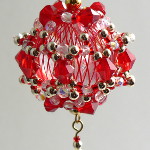 Red and Gold Net Bead Ornament