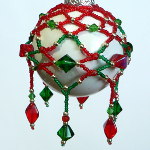 Red, Green, and Gold Netted Ornament