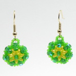 Yellow and Green Flower Earrings